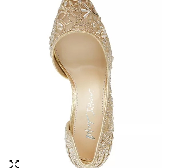 Betsy Johnson Chic Light Gold Rhinestone Evening Pumps Size 10 - Picture 4 of 7